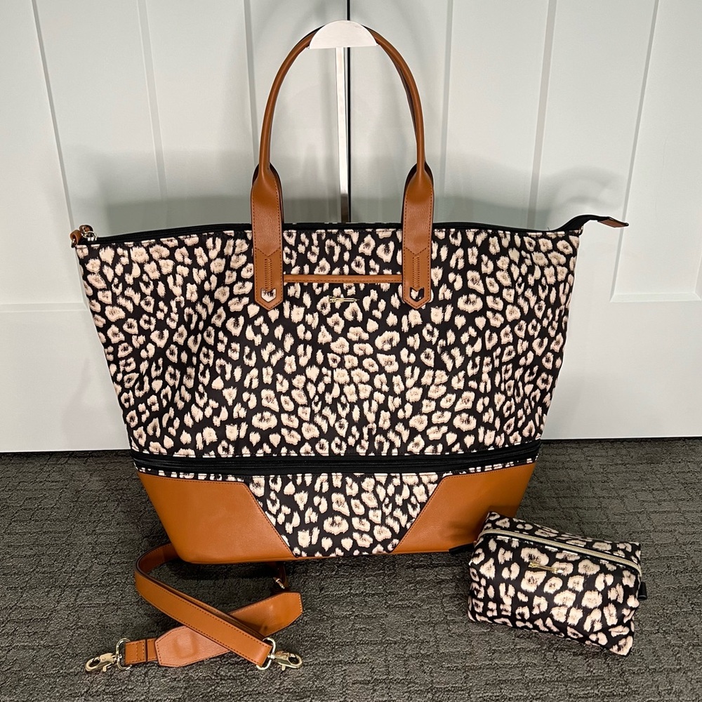 Stella & Dot - Getaway Bag & Pouf - Leopard Print